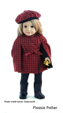 Flossie Potter 18 Inch Modern Belted Cape 18" Doll Clothes Pattern Pixie Faire