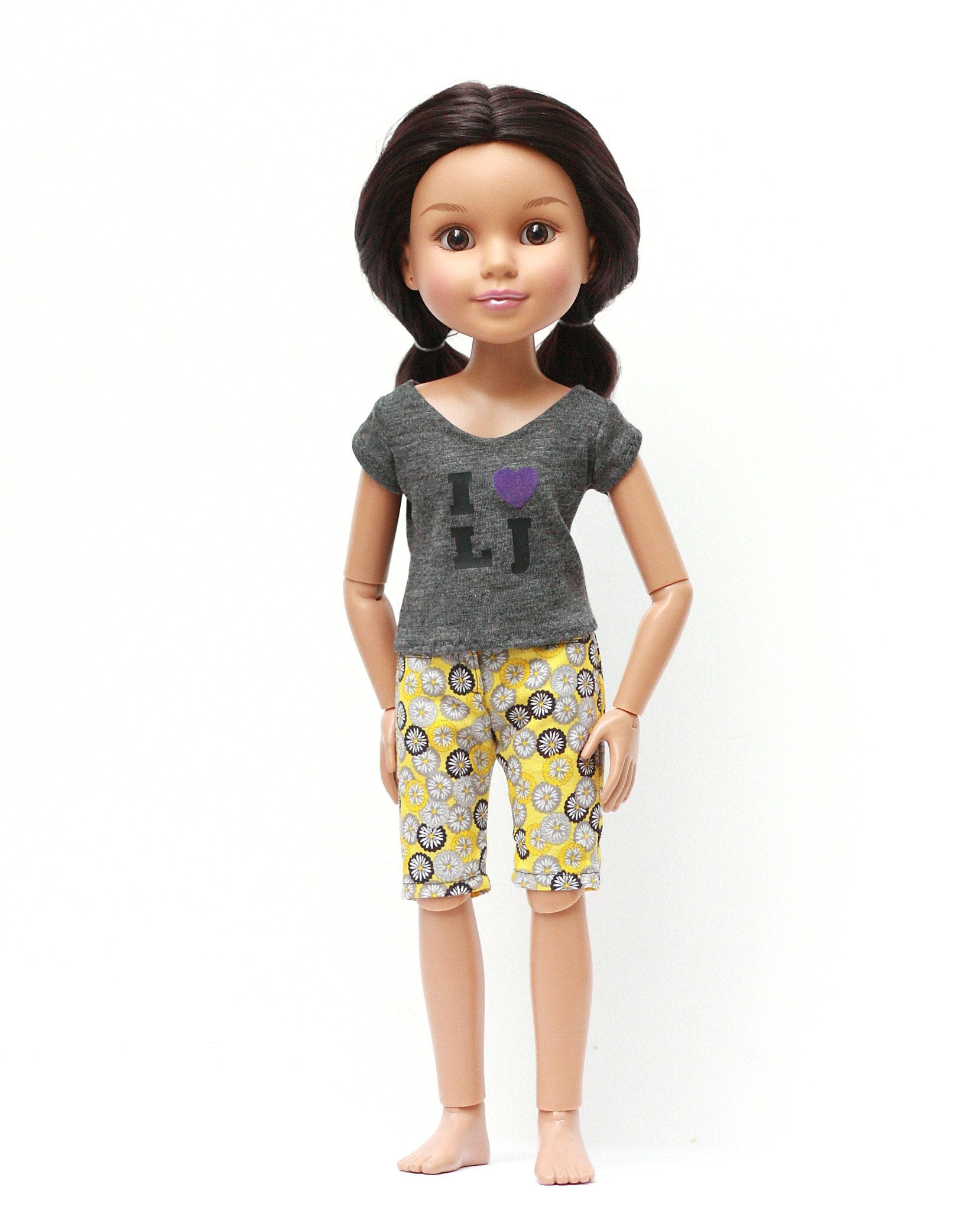 Liberty Jane BFC Ink Capri and Shorts Pattern for BFC, Ink. Dolls Pixie Faire