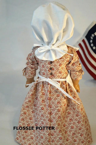 Flossie Potter 18 Inch Historical Betsy Ross Shop Apron & Cap 18" Doll Accessories Pixie Faire