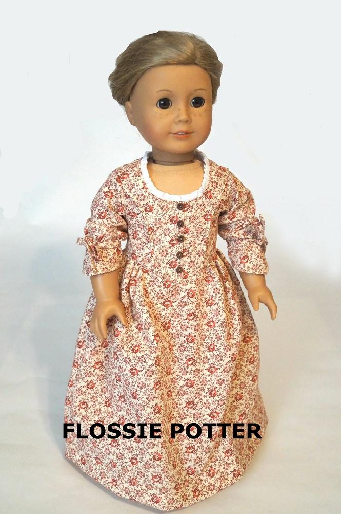 Flossie Potter 18 Inch Historical Betsy Ross Shop Dress 18" Doll Clothes Pixie Faire