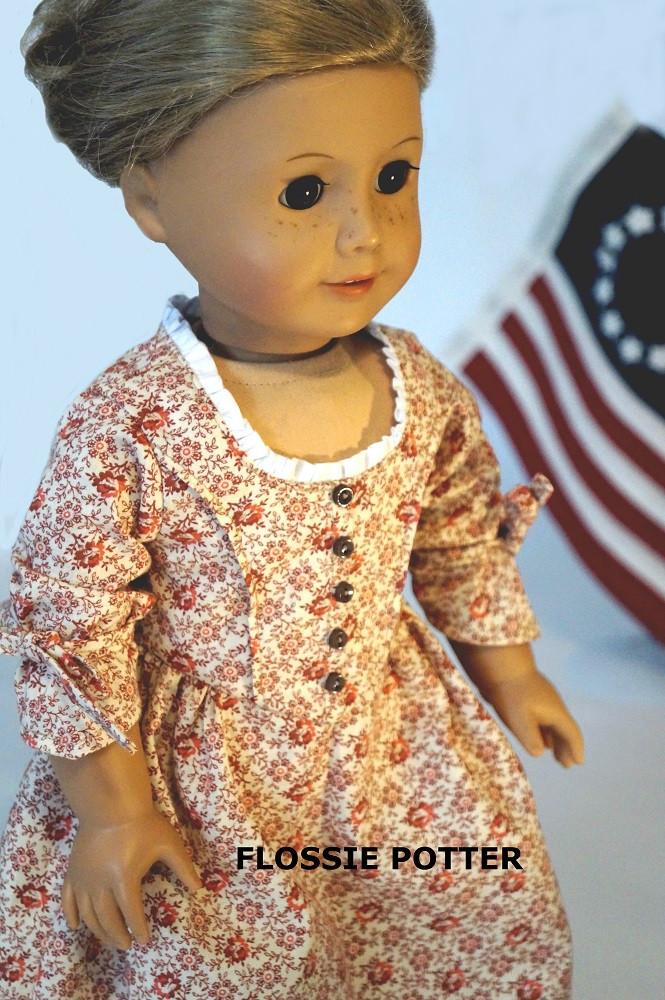 Flossie Potter 18 Inch Historical Betsy Ross Shop Dress 18" Doll Clothes Pixie Faire