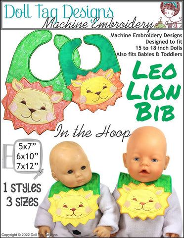 Doll Tag Clothing Machine Embroidery Design Leo Lion Bib Machine Embroidery Designs Pixie Faire