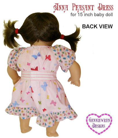 Genniewren Bitty Baby/Twin Anna Peasant Dress 15" Baby Doll Clothes Pixie Faire