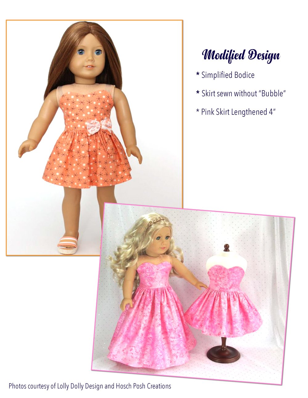 Liberty Jane 18 Inch Modern Blossom Dress 18" Doll Clothes Pattern Pixie Faire