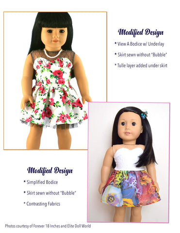 Liberty Jane 18 Inch Modern Blossom Dress 18" Doll Clothes Pattern Pixie Faire