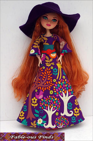 Fable-ous Finds Monster High Bohemian Beauty Maxi Dress and Floppy Hat Pattern for Monster High Dolls Pixie Faire