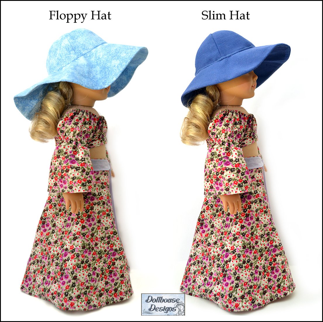 Dollhouse Designs 18 Inch Modern Bohemian Breeze Crop Top, Skirt, Dress, & Accessories 18" Doll Clothes Pattern Pixie Faire