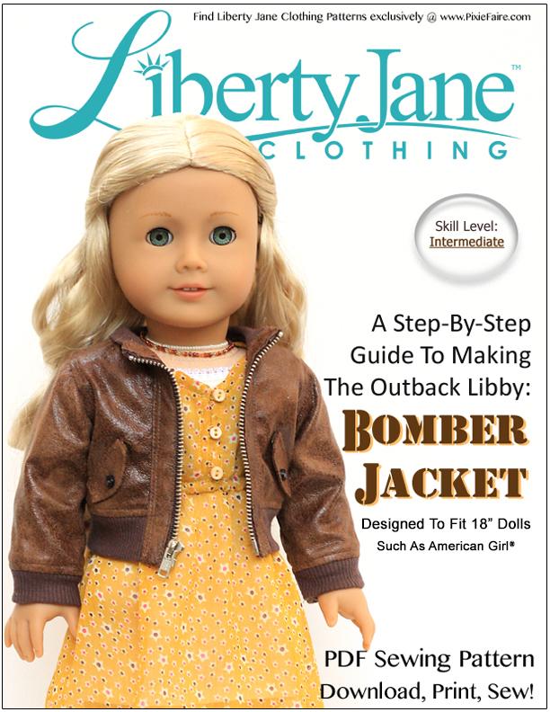 Liberty Jane Bomber Jacket 18 inch Doll Clothes Pattern PDF