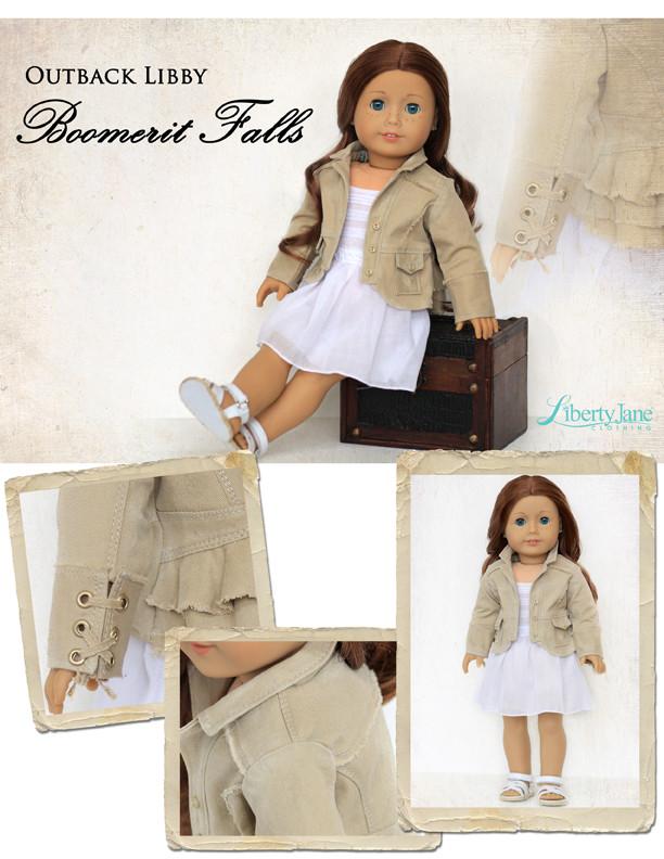 Liberty Jane 18 Inch Modern Boomerit Falls Jacket 18" Doll Clothes Pattern Pixie Faire