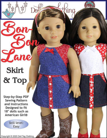 Doll Tag Clothing 18 Inch Modern Bon-Bon Lane Skirt & Top 18" Doll Clothes Pixie Faire