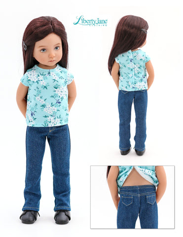 Liberty Jane Little Darling Jeans Bundle Doll Clothes Pattern For Little Darling Dolls Pixie Faire