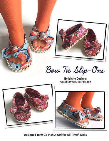 Miche Designs A Girl For All Time Bow Tie Slip-Ons for AGAT Dolls Pixie Faire