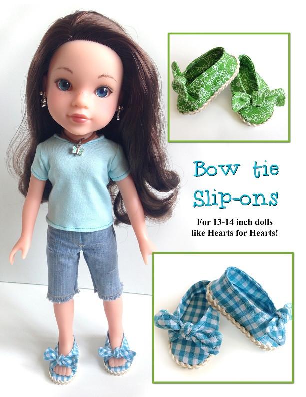 Miche Designs H4H/Les Cheries Bow Tie Slip-Ons for Les Cheries and Hearts for Hearts Dolls Pixie Faire