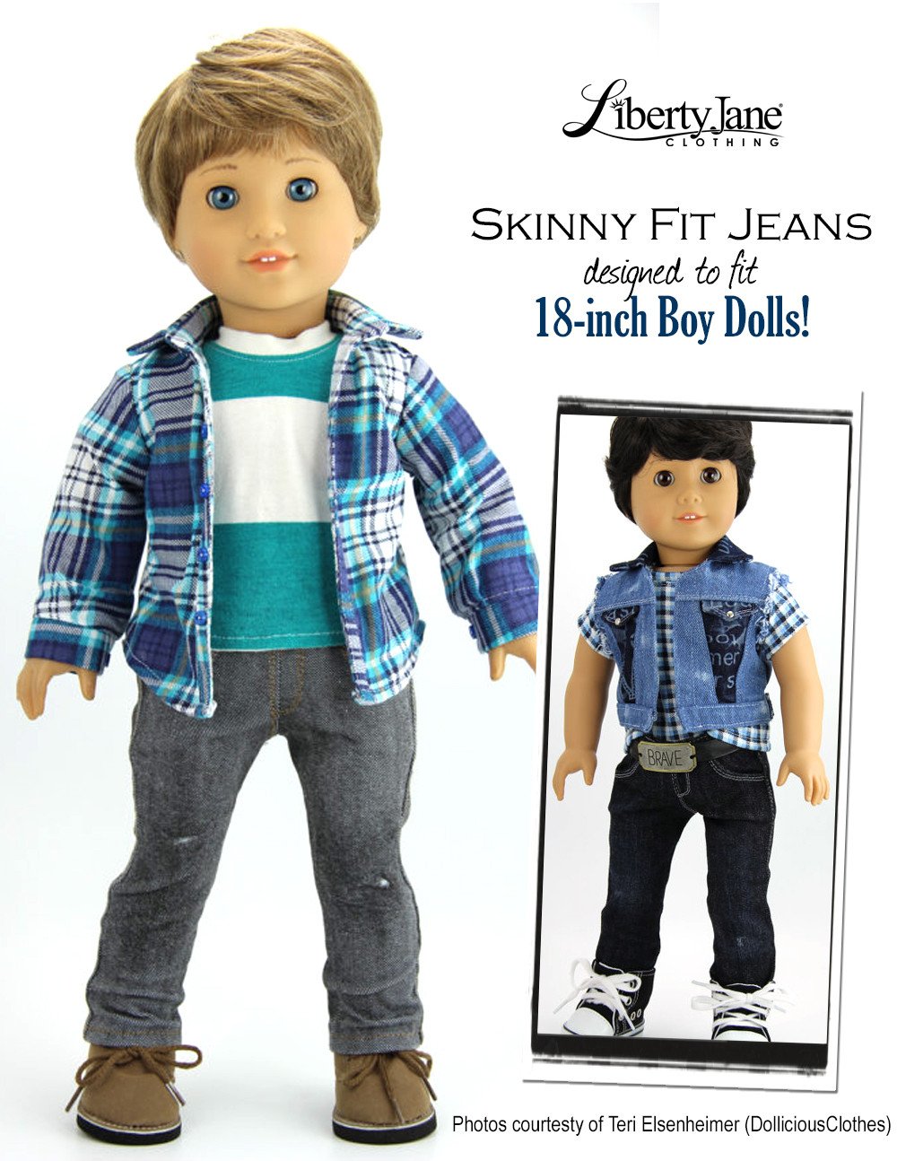 Liberty Jane 18 Inch Boy Doll Boy Doll Jeans Bundle 18" Doll Clothes Pattern Pixie Faire