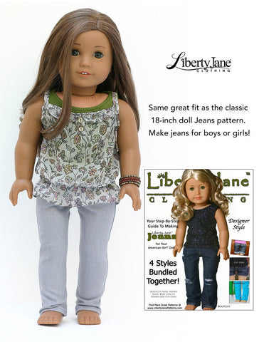 Liberty Jane 18 Inch Boy Doll Boy Doll Jeans Bundle 18" Doll Clothes Pattern Pixie Faire