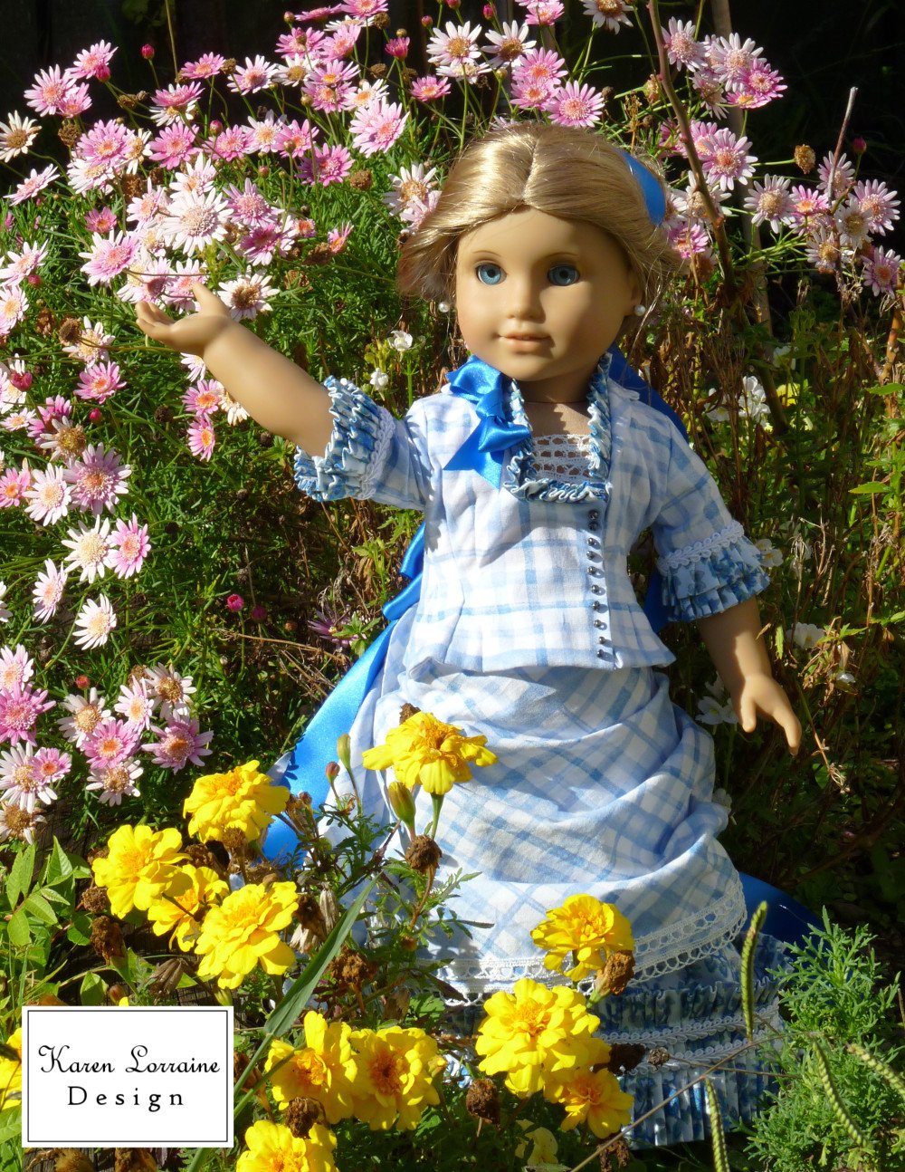 Karen Lorraine Design 18 inch Historical Brighton 4-Piece Outfit 18" Doll Clothes Pattern Pixie Faire