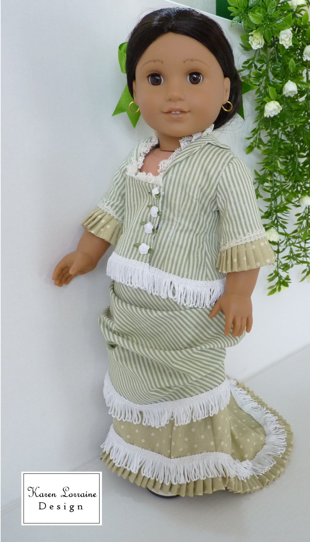 Karen Lorraine Design 18 inch Historical Brighton Underskirt & Overskirt 18" Doll Clothes Pattern Pixie Faire