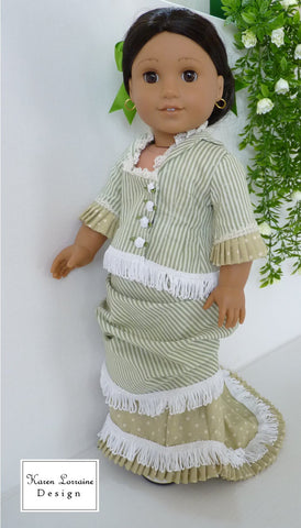 Karen Lorraine Design 18 inch Historical Brighton Underskirt & Overskirt 18" Doll Clothes Pattern Pixie Faire