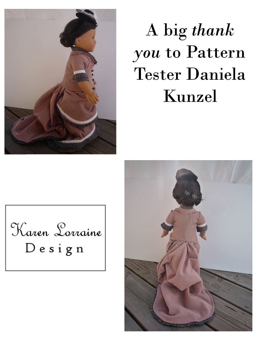 Karen Lorraine Design 18 inch Historical Brighton Train 18" Doll Clothes Pattern Pixie Faire