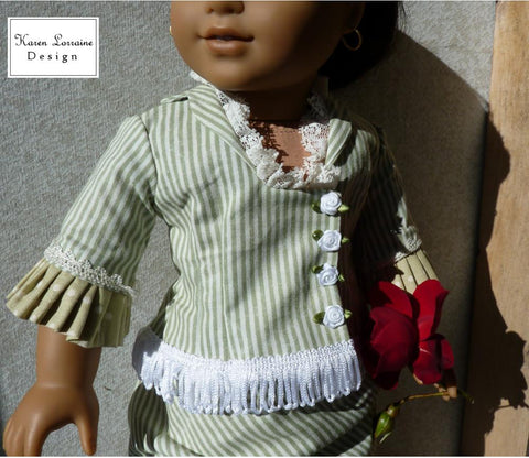 Karen Lorraine Design 18 inch Historical Brighton Bodice 18" Doll Clothes Pattern Pixie Faire