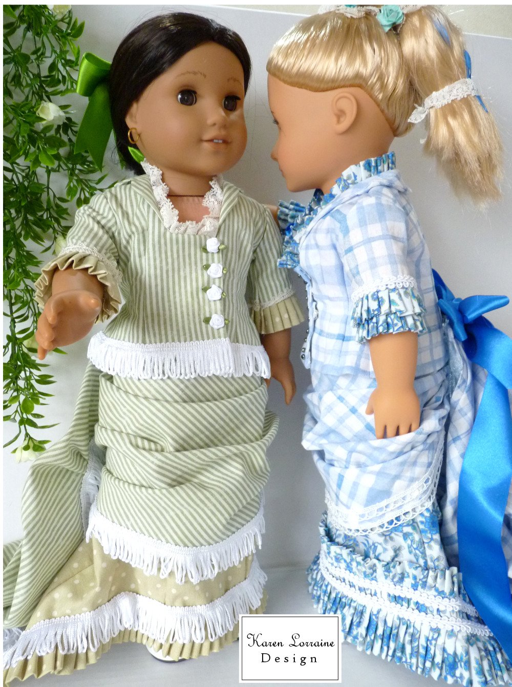 Karen Lorraine Design 18 inch Historical Brighton Underskirt & Overskirt 18" Doll Clothes Pattern Pixie Faire