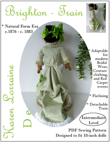 Karen Lorraine Design 18 inch Historical Brighton Train 18" Doll Clothes Pattern Pixie Faire