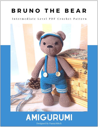 Funny Stitch Amigurumi Bruno the Bear Amigurumi Crochet Pattern Pixie Faire
