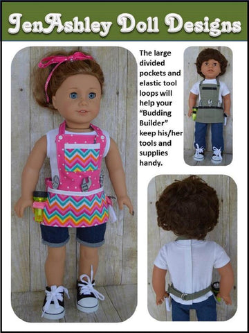 Jen Ashley Doll Designs 18 Inch Modern Budding Builder Utility Apron 18" Doll Clothes Pixie Faire