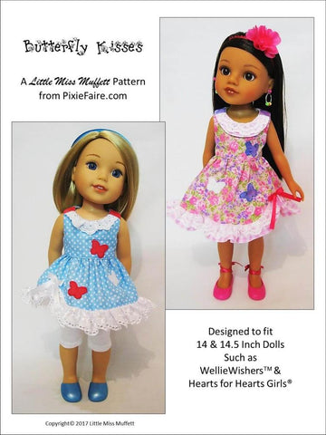 Little Miss Muffett WellieWishers Butterfly Kisses 14-14.5" Doll Clothes Pattern Pixie Faire