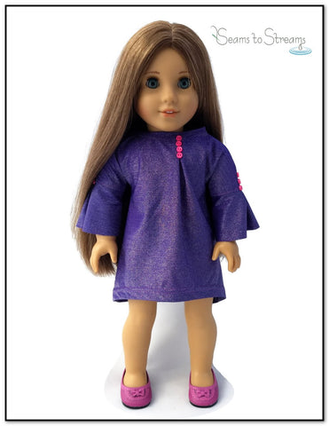 Seams to Streams 18 Inch Modern Buttonfly Dress 18" Doll Clothes Pattern Pixie Faire