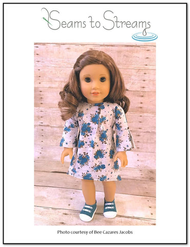 Seams to Streams 18 Inch Modern Buttonfly Dress 18" Doll Clothes Pattern Pixie Faire