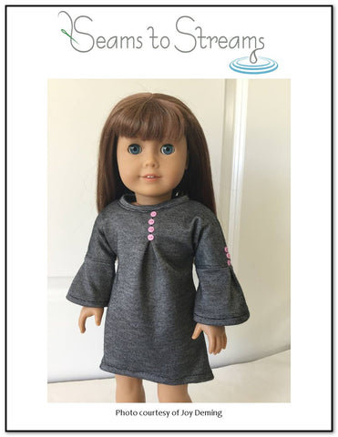 Seams to Streams 18 Inch Modern Buttonfly Dress 18" Doll Clothes Pattern Pixie Faire