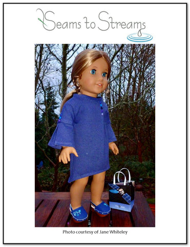 Seams to Streams 18 Inch Modern Buttonfly Dress 18" Doll Clothes Pattern Pixie Faire