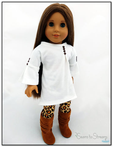 Seams to Streams 18 Inch Modern Buttonfly Dress 18" Doll Clothes Pattern Pixie Faire