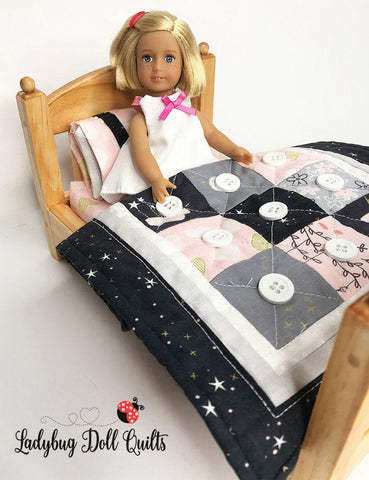 Ladybug Doll Quilts Quilt Buttons in Boxes Multi Sized Doll Quilt Pattern Pixie Faire