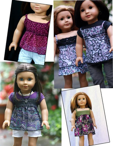 Liberty Jane 18 Inch Modern CA Cami Top 18" Doll Clothes Pattern Pixie Faire