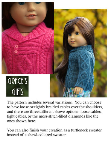 Grace's Gifts Knitting Crossover Collar Aran Knitting Pattern Pixie Faire
