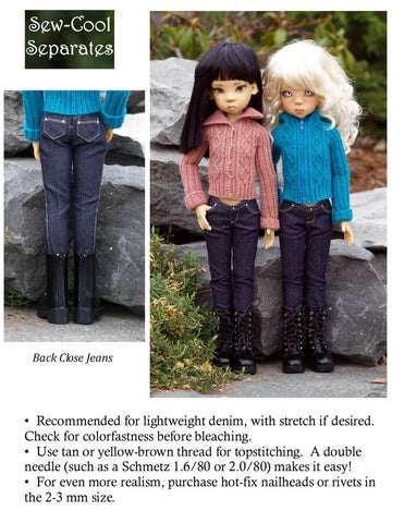 Sew Cool Separates BJD Colvin Jeans Pattern for MSD Ball Jointed Dolls Pixie Faire