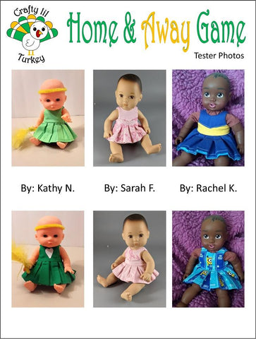 Crafty Lil Turkey 8" Baby Dolls Home & Away Game Pattern for 8" Baby Dolls Pixie Faire