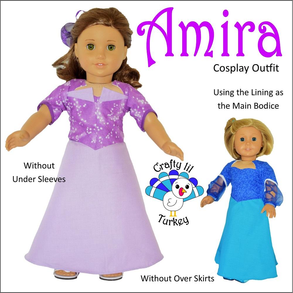 Crafty Lil Turkey 18 Inch Modern Amira Cosplay Outfit 18" Doll Clothes Pattern Pixie Faire