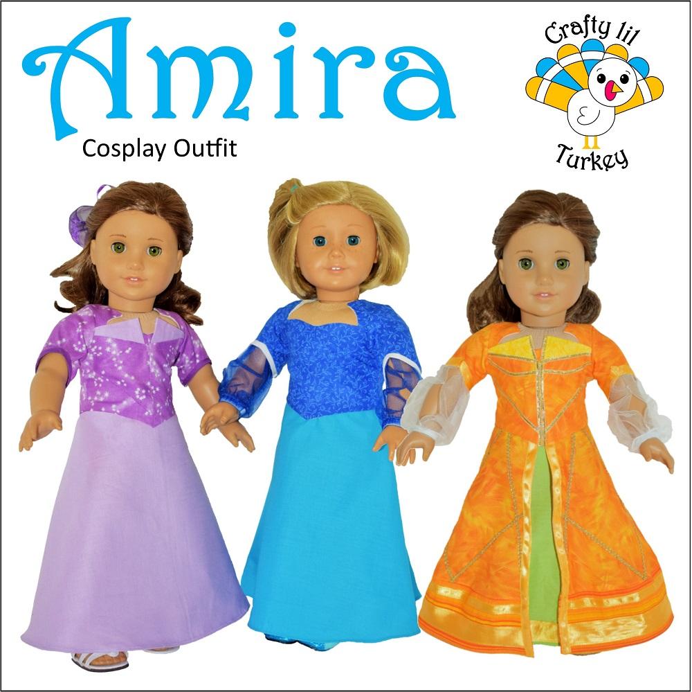 Crafty Lil Turkey 18 Inch Modern Amira Cosplay Outfit 18" Doll Clothes Pattern Pixie Faire