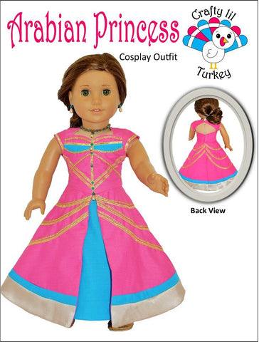 Crafty Lil Turkey 18 Inch Modern Arabian Princess Cosplay Outfit 18" Doll Clothes Pattern Pixie Faire