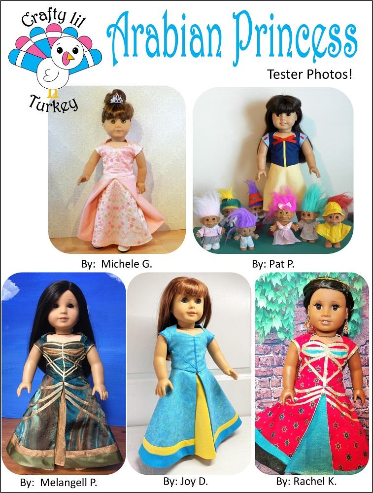 Crafty Little Turkey Arabian Princess Outfit 18" Doll Clothes Pattern Crafty Little Turkey Arabian Princess Outfit 18" Doll Clothes Pattern