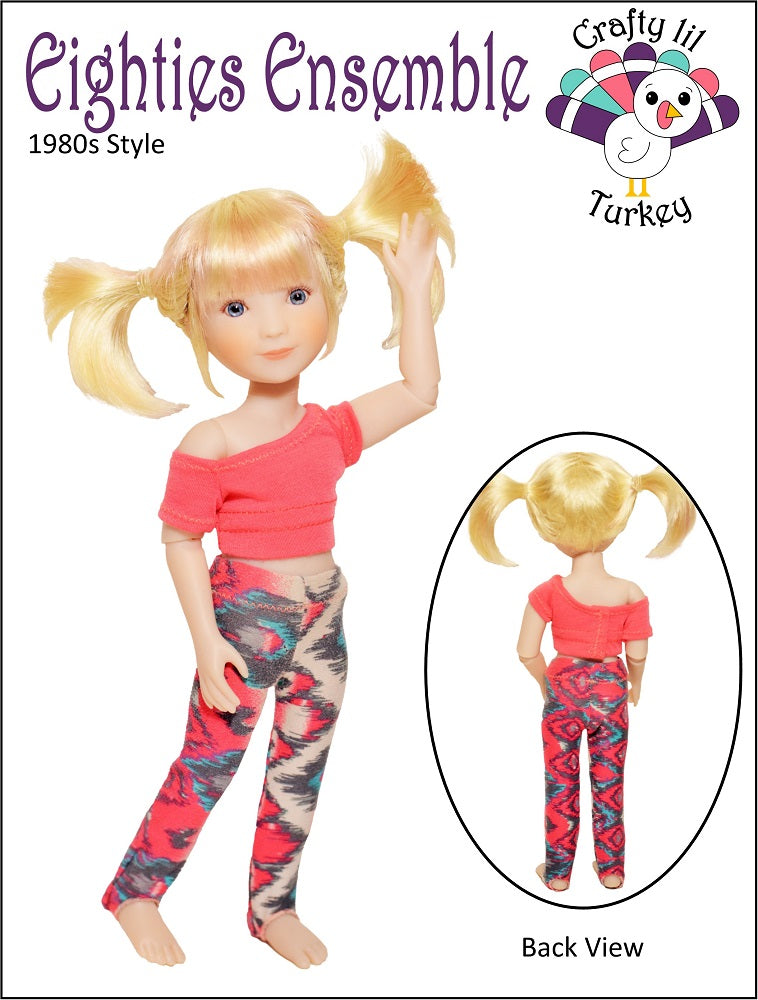 Crafty Lil Turkey Siblies Eighties Ensemble Pattern for 12" Siblies Dolls Pixie Faire