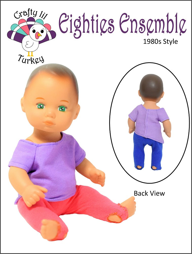 Crafty Lil Turkey 8" Baby Dolls Eighties Ensemble 8" Baby Doll Clothes Pattern Pixie Faire