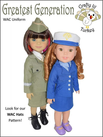 Crafty Lil Turkey WellieWishers Greatest Generation: WAC Uniform 14.5" Doll Clothes Pattern Pixie Faire