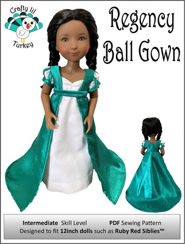 Crafty Lil Turkey Siblies Regency Ball Gown Pattern for 12" Siblies Dolls Pixie Faire