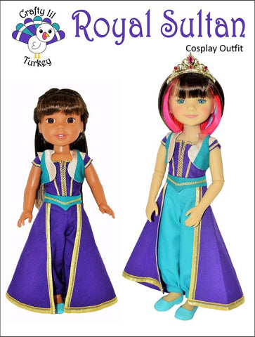 Crafty Lil Turkey WellieWishers Royal Sultan Cosplay Outfit 14-15" Doll Clothes Pattern Pixie Faire