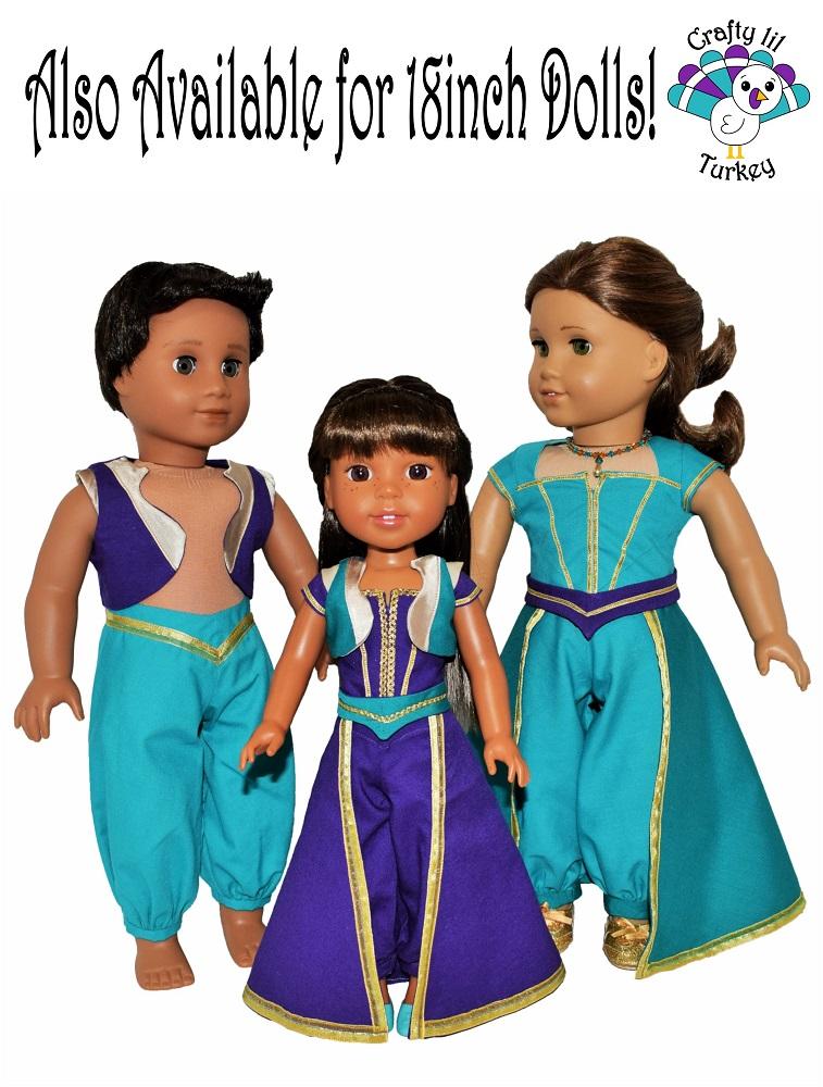 Crafty Lil Turkey WellieWishers Royal Sultan Cosplay Outfit 14-15" Doll Clothes Pattern Pixie Faire