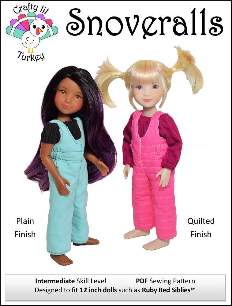 Crafty Lil Turkey Siblies Snoveralls Pattern For 12" Siblies Dolls Pixie Faire